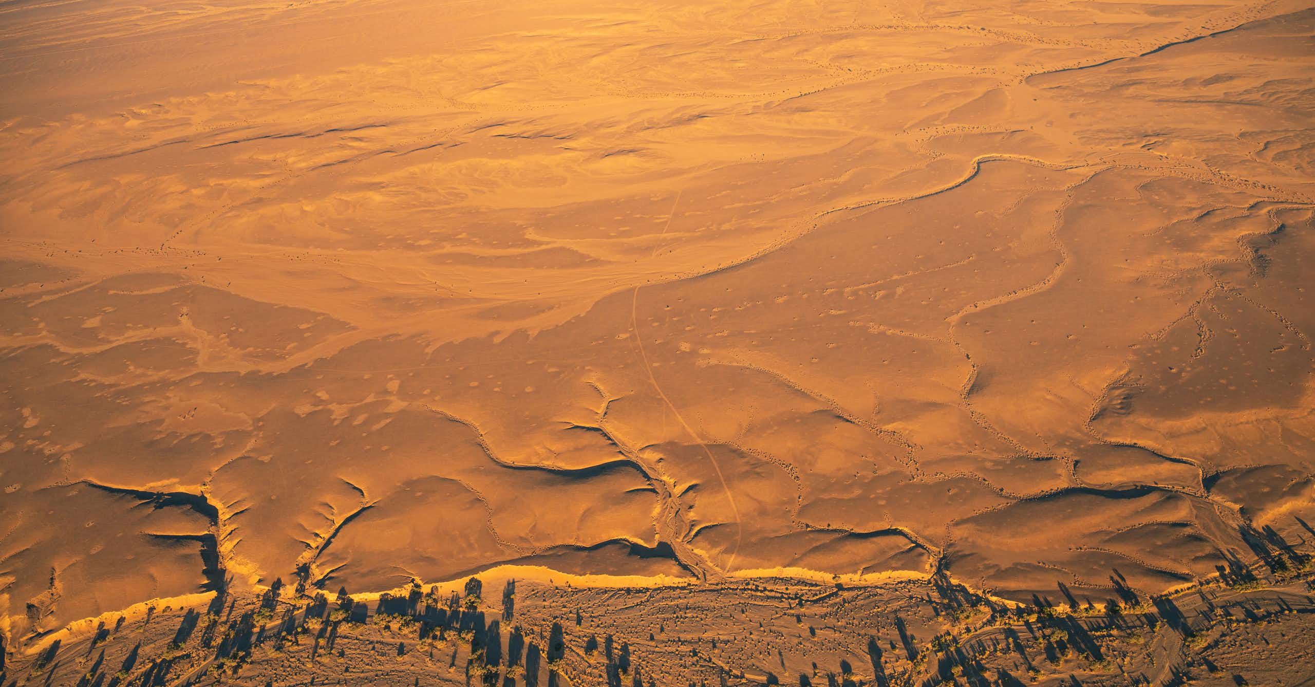 An aerial view of the Namib desert