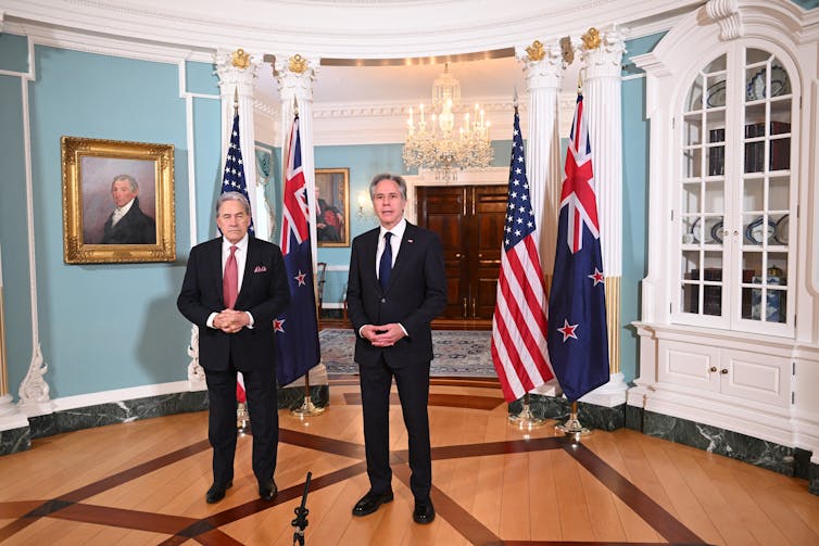 Winston Peters and US Secretary of State Antony Blinken