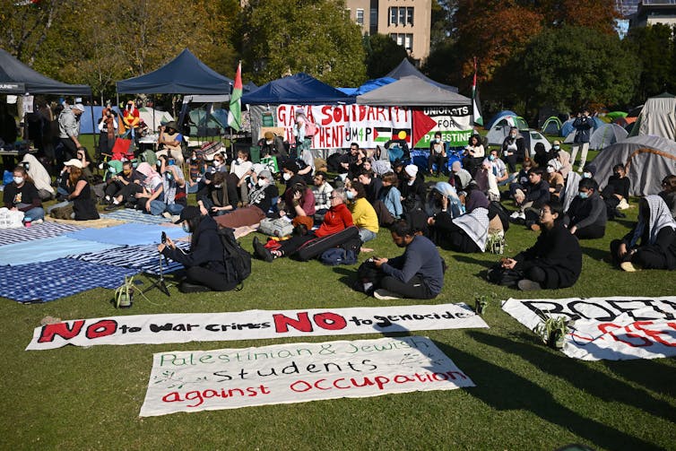 A pro-Palestine encampment at the University of Melbourne