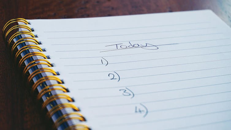 A notebook with a blank list, titled 'Today'