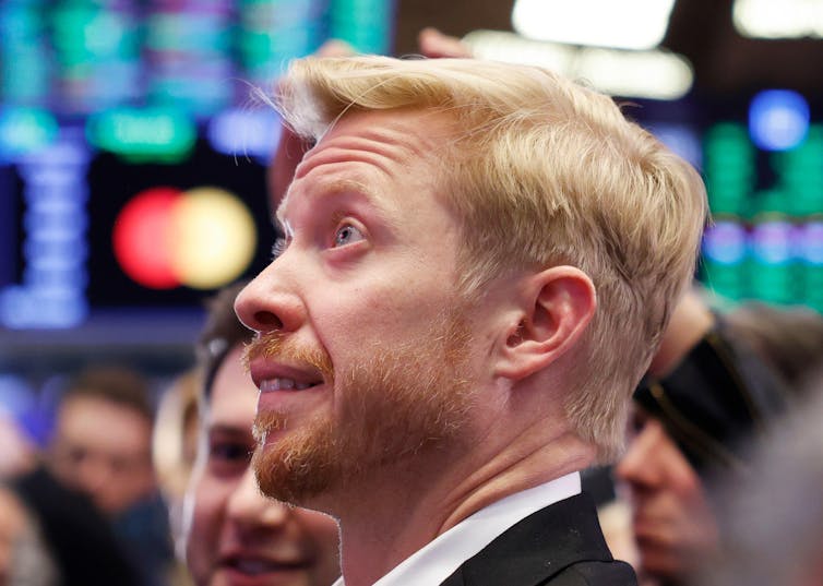 Steve Huffman looking at a trading screen