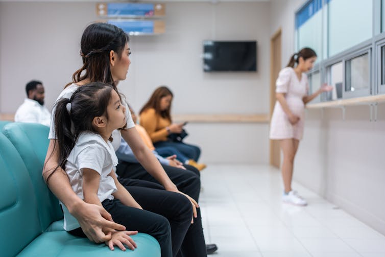 Family waits in emergency department