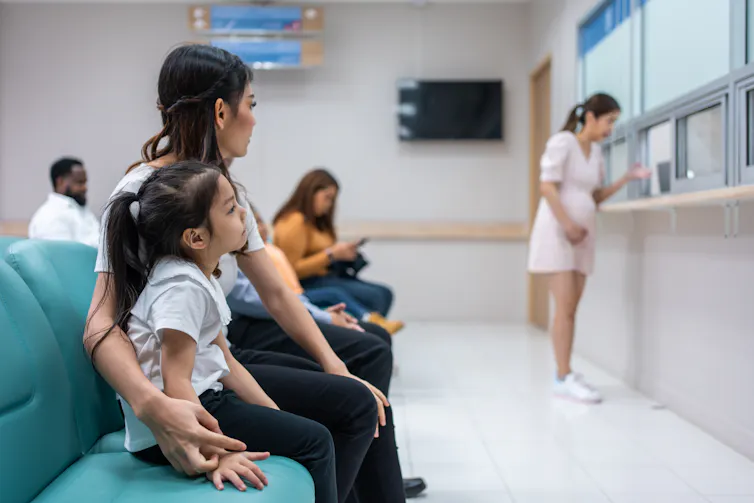 Family waits in emergency department