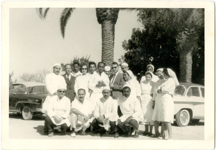 A group of medicos, including Fanon, and nurses at the Blida clinic.