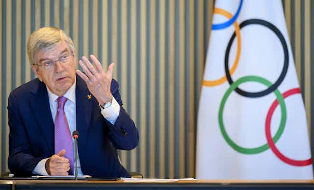 International Olympic Committee (IOC) President Thomas Bach speaks