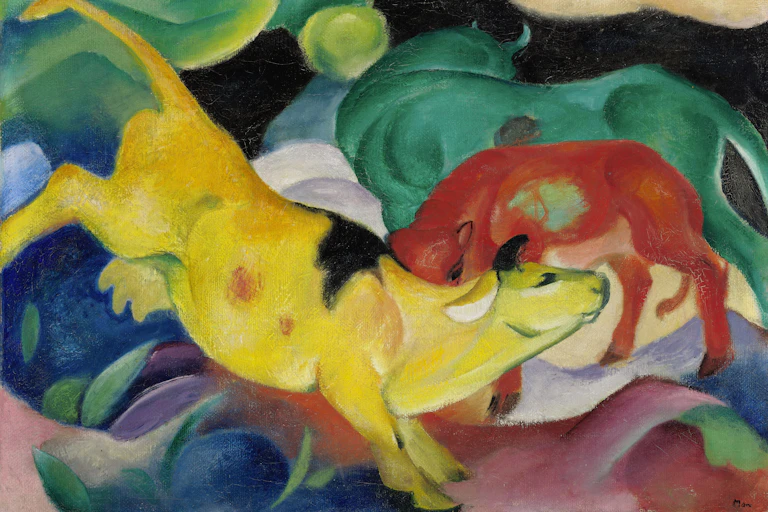 Red, Green and Yellow cows