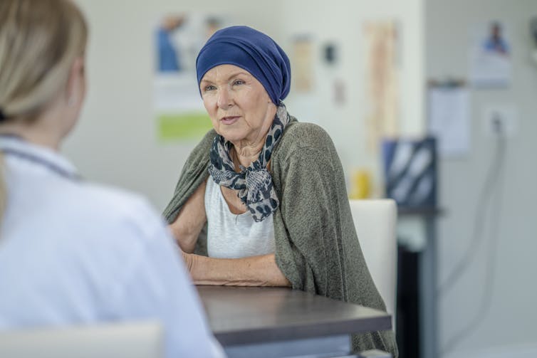 A woman at a doctor's appointment