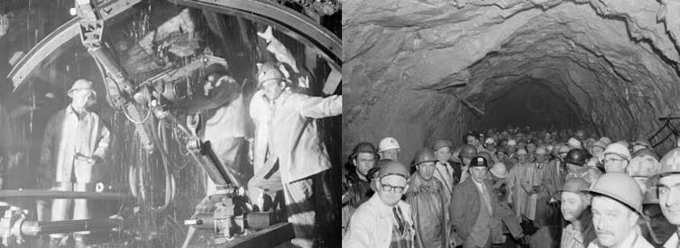 historic photos of tunnelers for snowy scheme