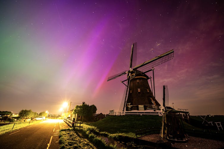 Northern lights, Aarlanderveen, the Netherlands.