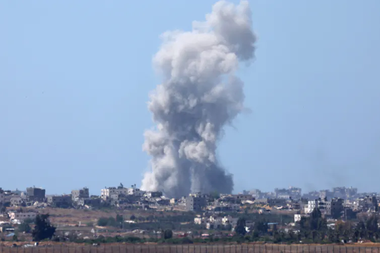 An Israeli air strike in northern Gaza.