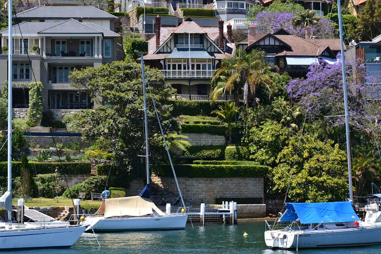 Houses seen from a ferry.