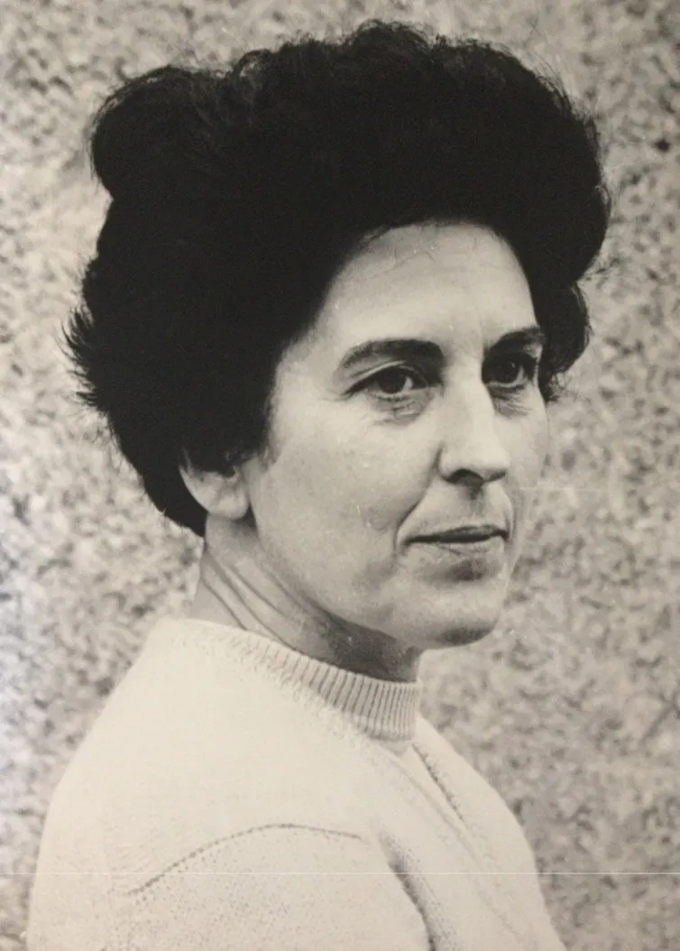 Blackk and portrait photo of Delbo