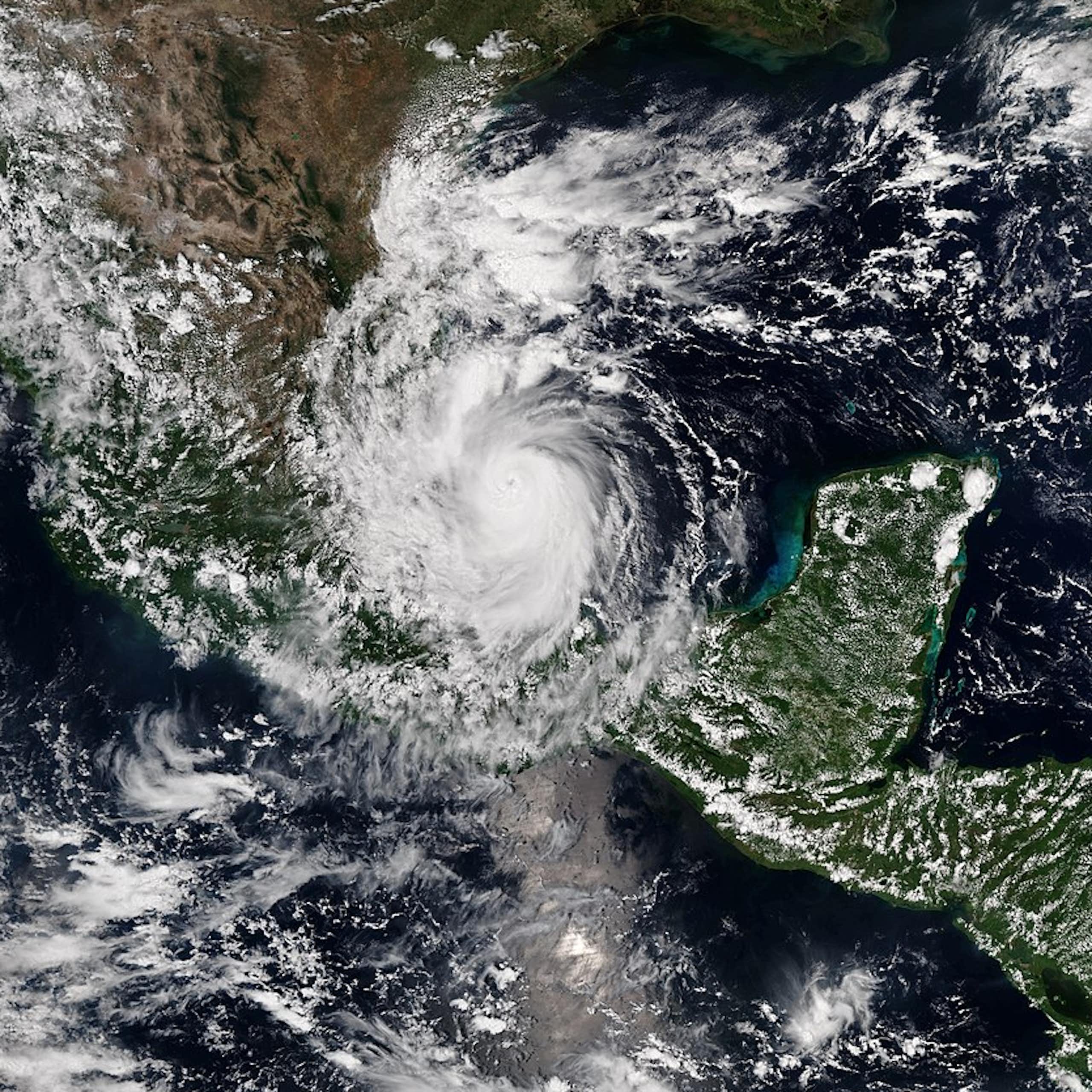 Image of three hurricanes in a row, captured by NOAA's Suomi satellite on Sept. 8, 2017.