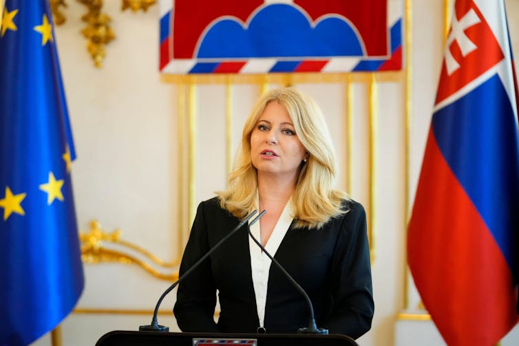 Zuzana Caputova discursando.