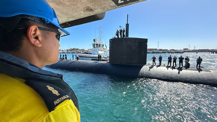 nuclear submarine in port