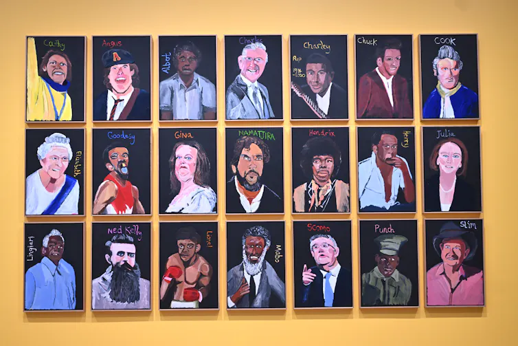 The paintings.