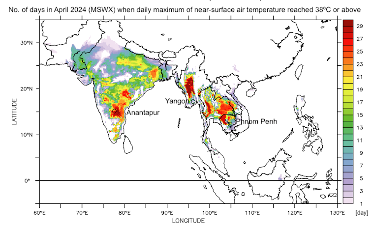 Extreme heatwaves in south and south-east Asia are a sign of things to come 2 Shaded map of south and south east asia
