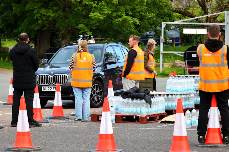 South West Water handing out emergency rations of bottled water to anyone affected by the Cryptosporidium outbreak in Torbay