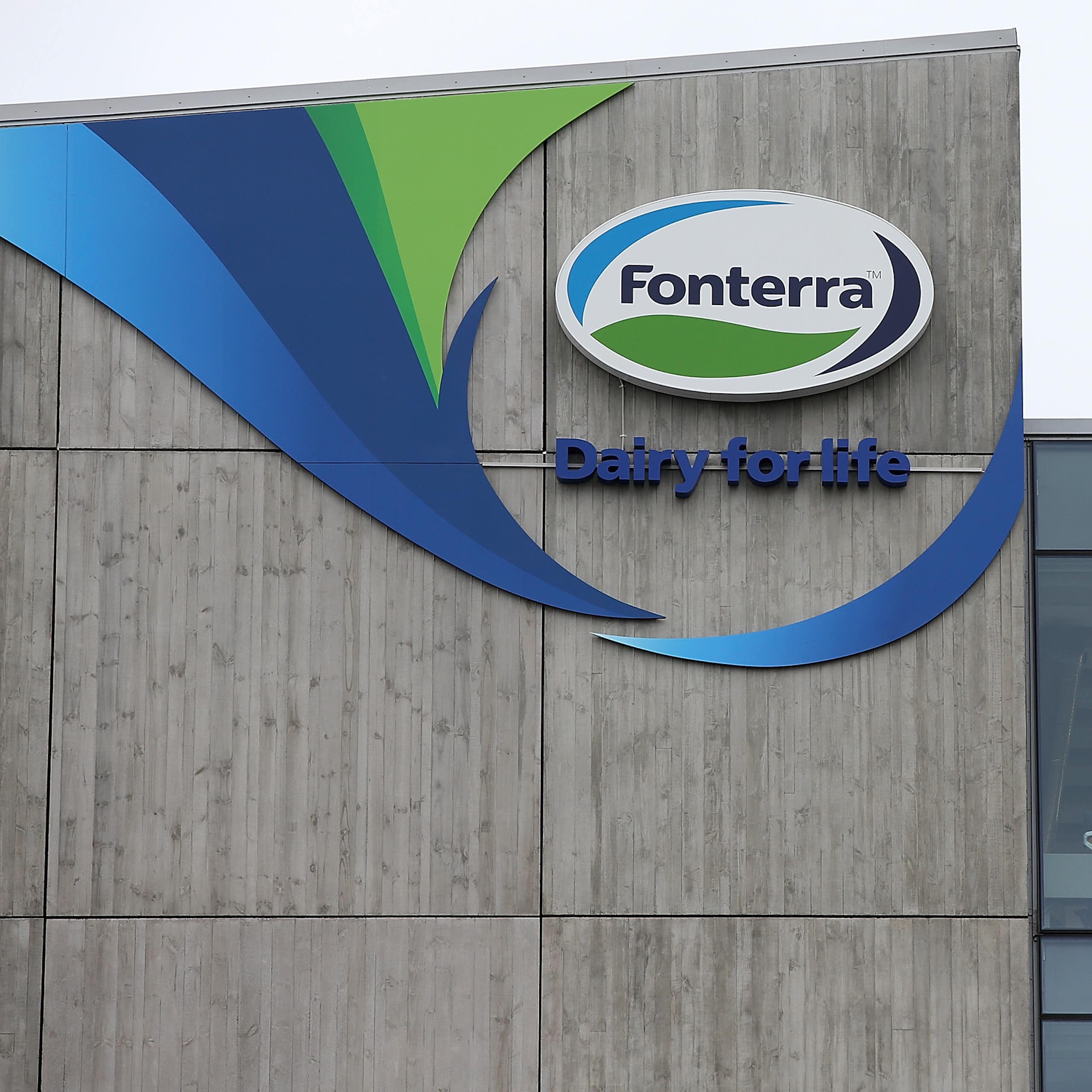 Fonterra logo on the outside of the company's headquarters
