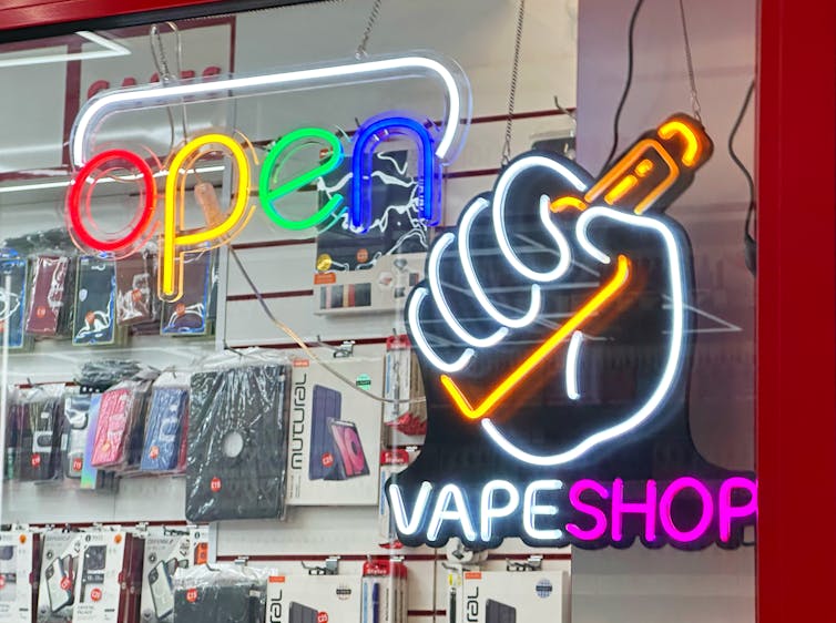 Outside of a shop selling e-cigarettes