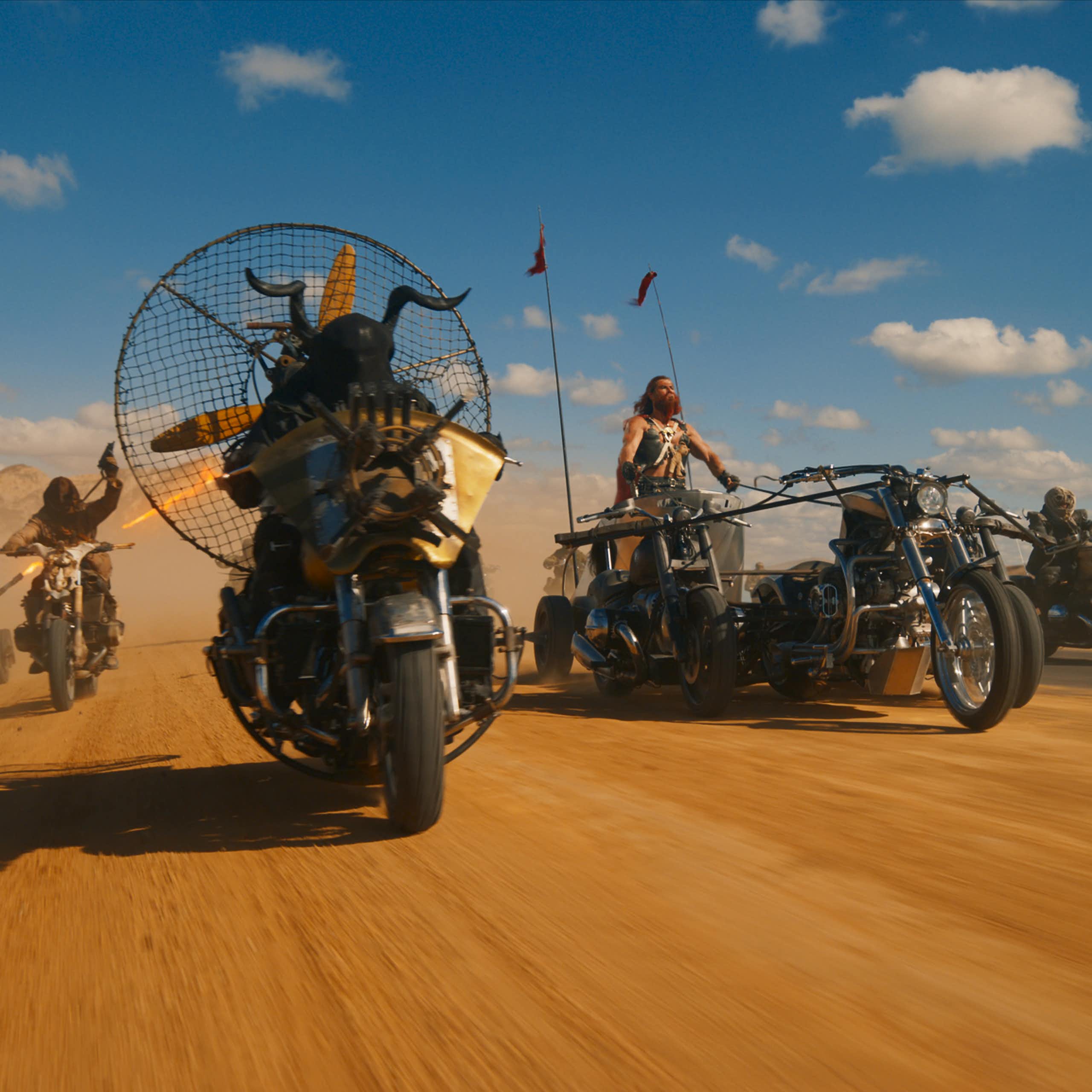 Production image: motorbikes in a desert.
