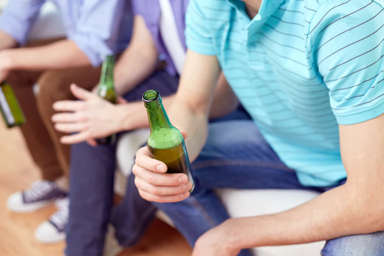 Youth drinking beer