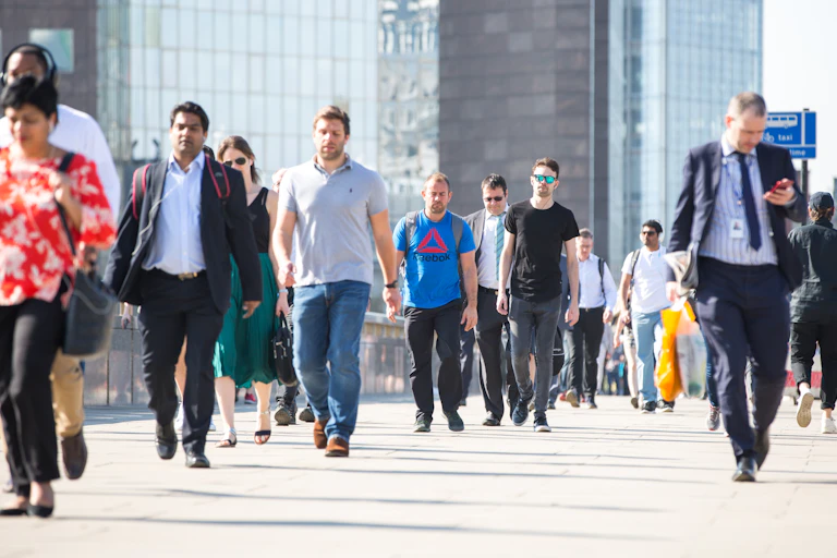 People walking to work