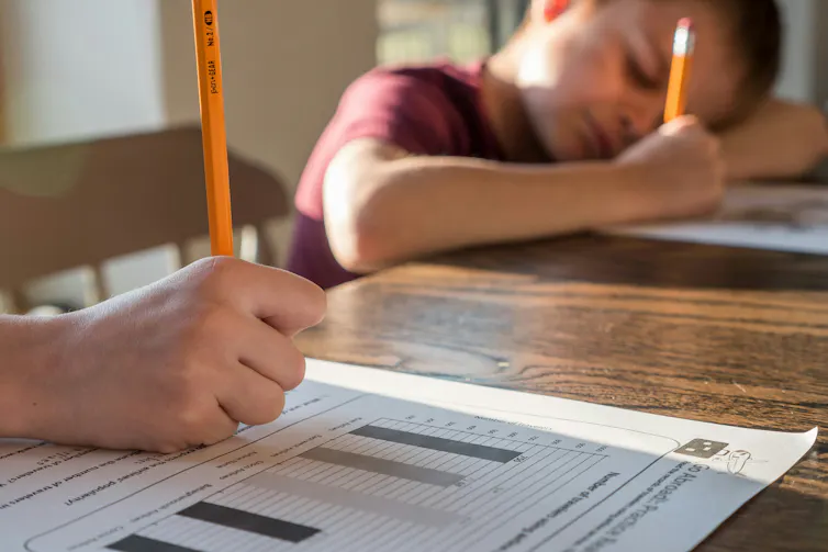 Children doing maths homework