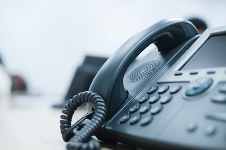 landline phone on table