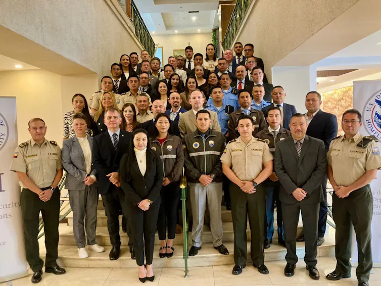 A shot of a group of law enforcement officials
