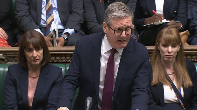 British politicians in the House of Commons.