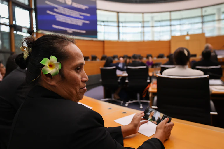 A representative from a Pacific island nation at the start of a session of the International Tribunal for the Law of the Sea