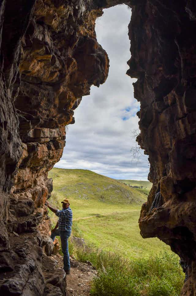 Photo taken from inside the cave looking out. 