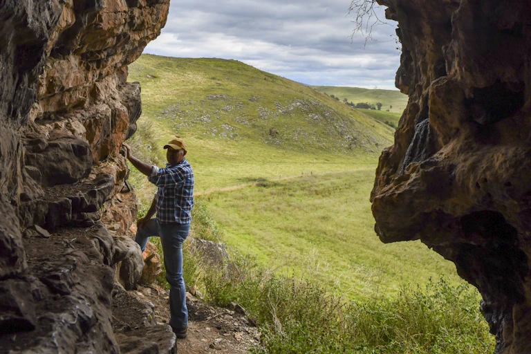 Photo taken from inside the cave looking out.