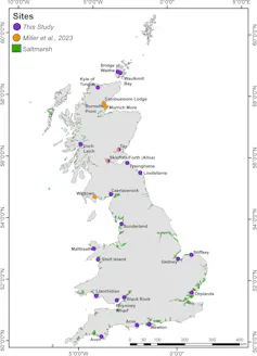 Annotated map of Great Britain