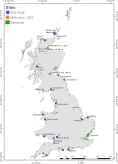 Annotated map of Great Britain