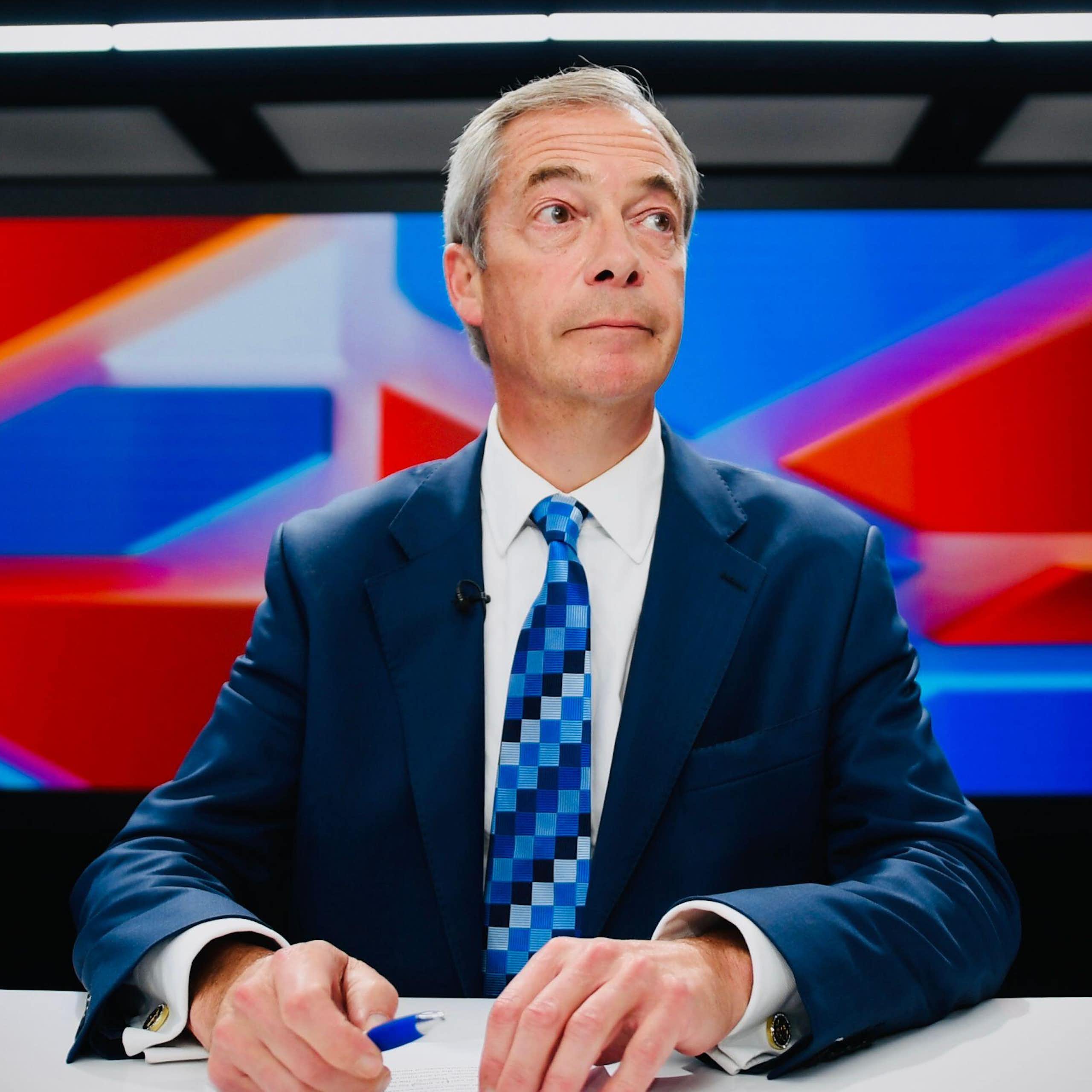 Nigel Farage presenting on GB News