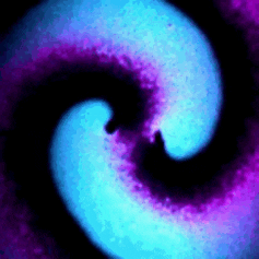 Animation of cyan and manganese waves forming a spiral