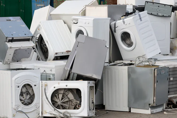 Pile of used household appliances.