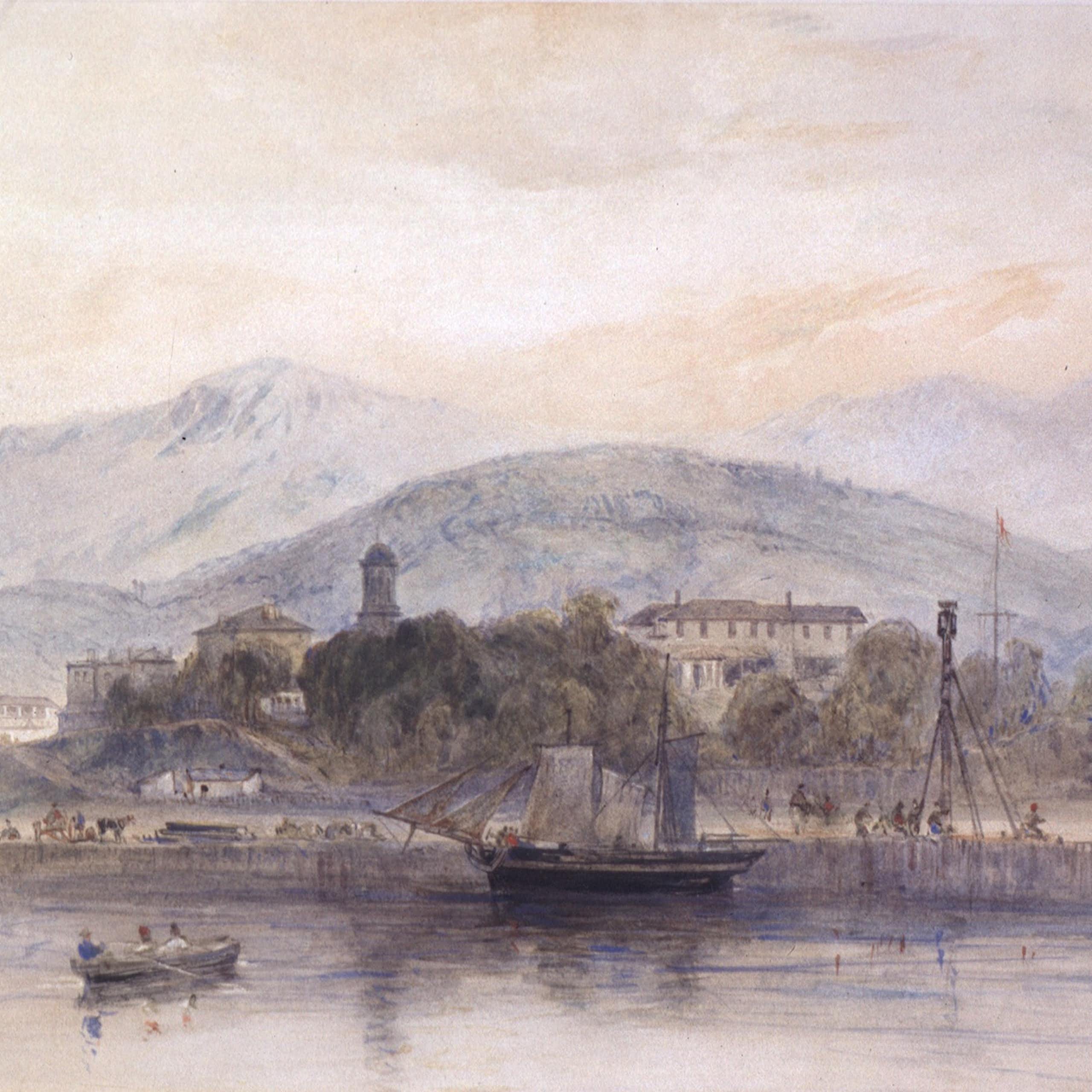 A painting of Hobart in 1844.