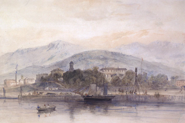A painting of Hobart in 1844.