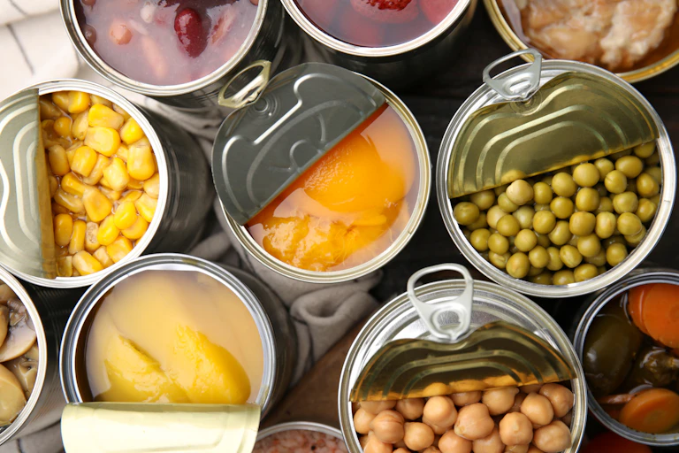 A selection of opened cans.