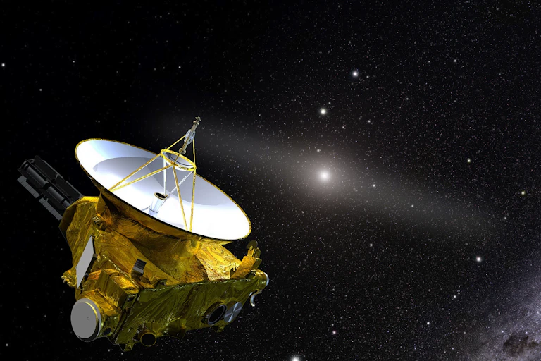 Vue d'artiste de la sonde New Horizons qui embarque du plutonium.