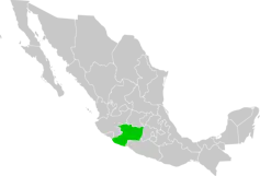 Map of Mexico with the state of Michoacán highlighted