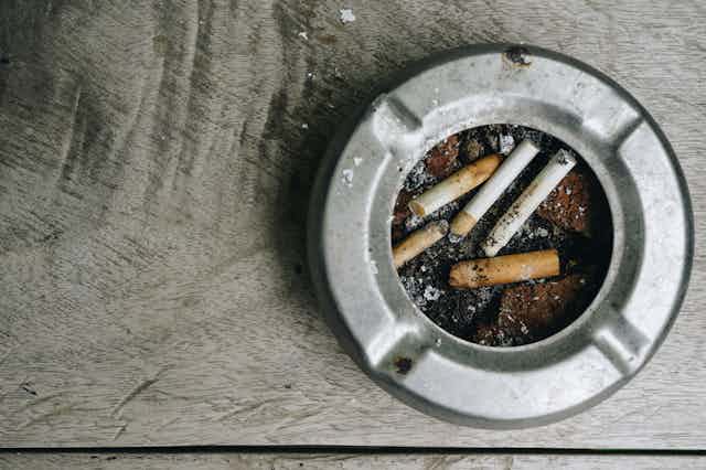 Cigarettes in ashtray