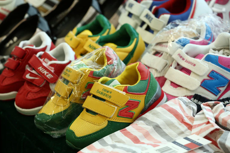 Pairs of shoes lined up