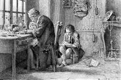 Jean-Jacques Rousseau fait la lecture à son père
