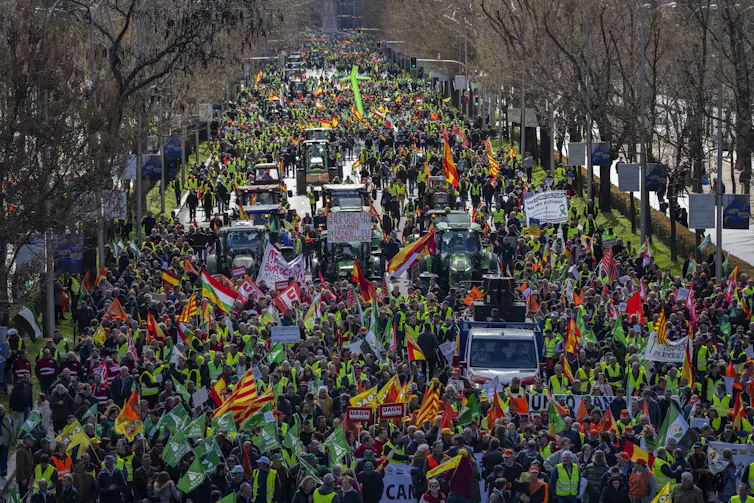Une foule dense manifeste