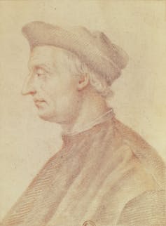 A portrait from the side of a man