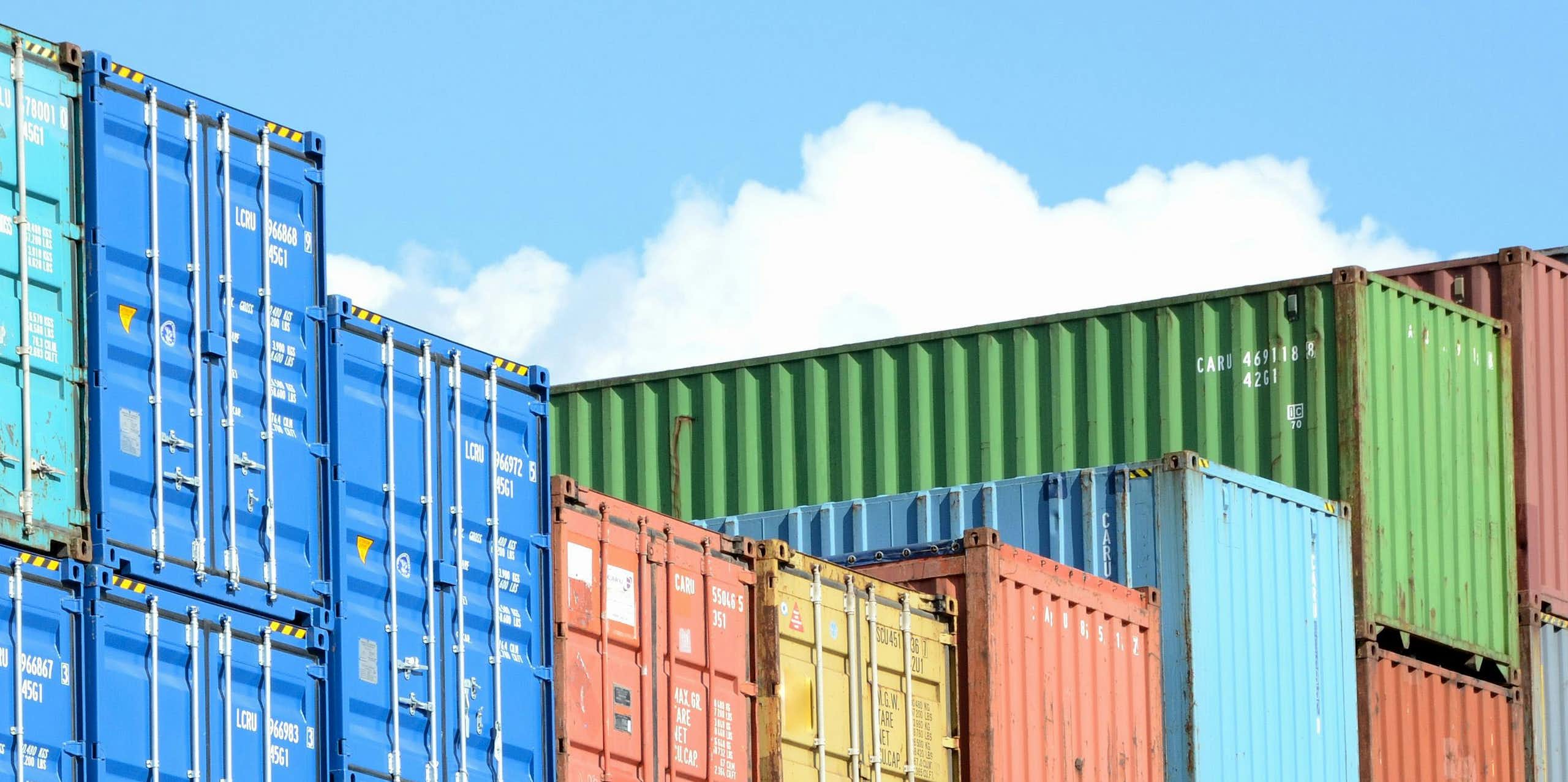stacked shipping containers 